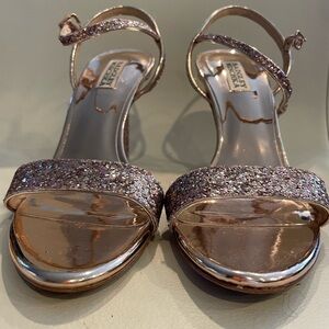 Badgley Mischka Pink Glitter Heels